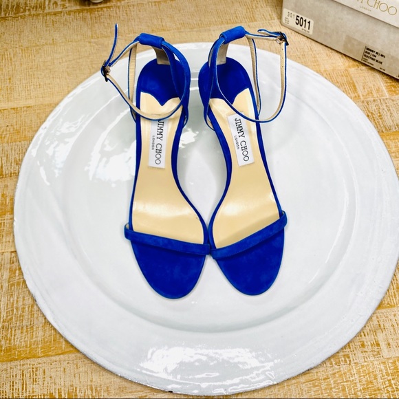 NWT Jimmy Choo cobalt clue suede ankle wrap sandal - Picture 2 of 7